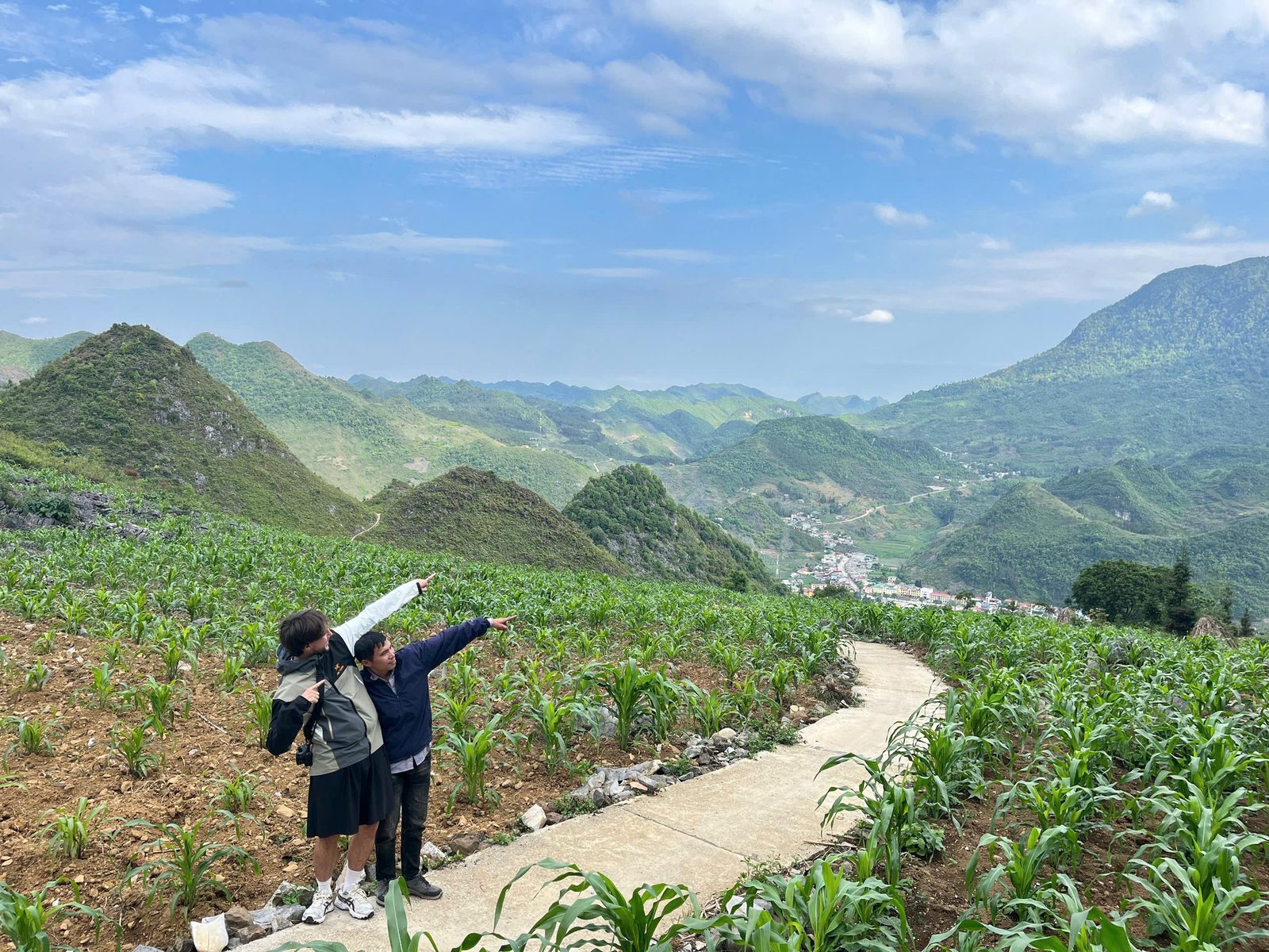 A local guide showing the way